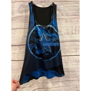 Dallas Cowboys Tank Top Blue Smoke Star Graphic Racerback Mens Large Polyester